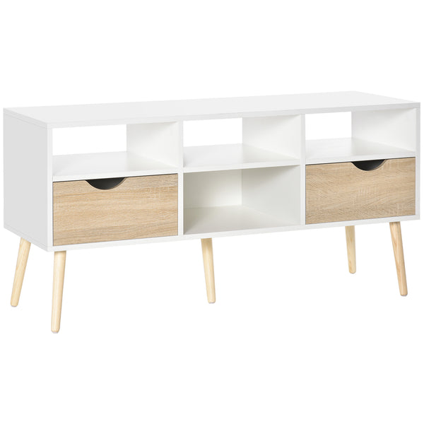 TV-Schrank 117 x 39 x 57 cm in Weiß und Eiche Spanplatte prezzo