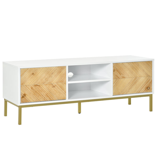 online TV-Schrank 2 Türen und Mittelfach 120 x 40 x 44,6 cm in Weiß und Goldholz