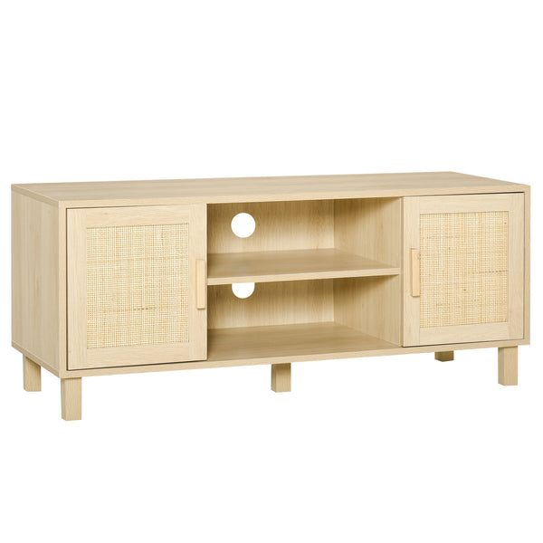 TV-Schrank 2 Türen und offene Fächer 115 x 40 x 48 cm aus MDF-Naturholz prezzo