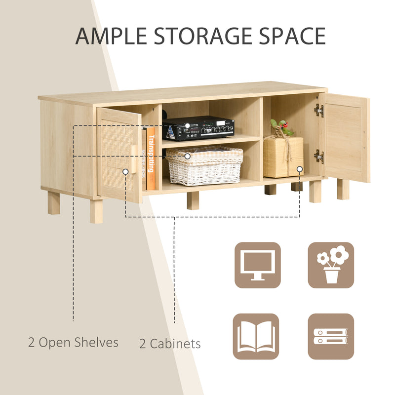 Mobile TV 2 Ante e Vani Aperti 115x40x48 cm in MDF Legno Naturale-5