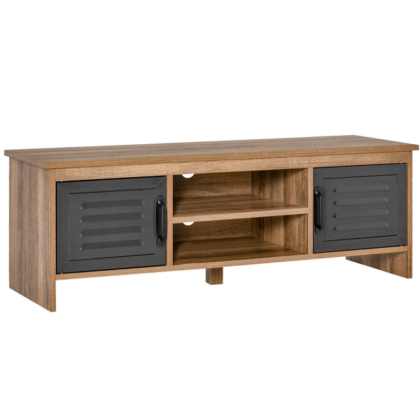 TV-Schrank 109 x 35 x 38 cm 2 Metalltüren 2 braune Regale sconto