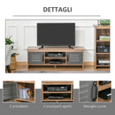 Mobile TV 109x35x38 cm 2 Ante in Metallo 2 Ripiani Marrone-6