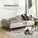 Divano Letto 3 Posti 200x88x89 cm con Mensole Laterali Beige-4