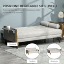 Divano Letto 3 Posti 200x88x89 cm con Mensole Laterali Beige-5