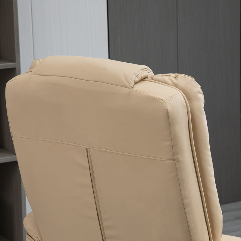 Poltrona Relax Reclinabile Manuale 79x80x102 cm con Poggiapiedi in Similpelle Beige-7