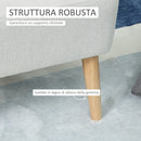 Poltrona Imbottita 59x62x83 cm in Tessuto Bianco-6