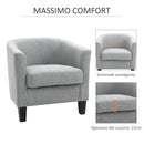 Poltrona Imbottita 75x72x74 cm in Tessuto Grigio-4