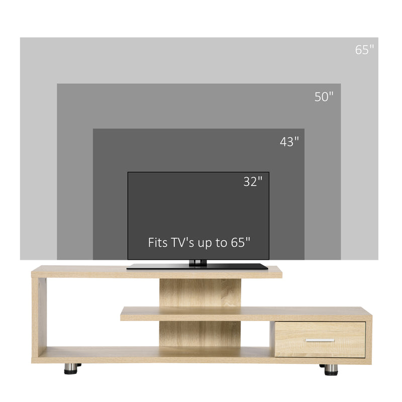 Mobile TV Aperto 135x35x41,7 cm per TV fino a 65" in Truciolato Naturale-6