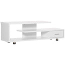 Mobile TV Aperto 135x35x41,7 cm per TV fino a 65" in Truciolato Bianco-1