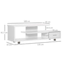 Mobile TV Aperto 135x35x41,7 cm per TV fino a 65" in Truciolato Bianco-3