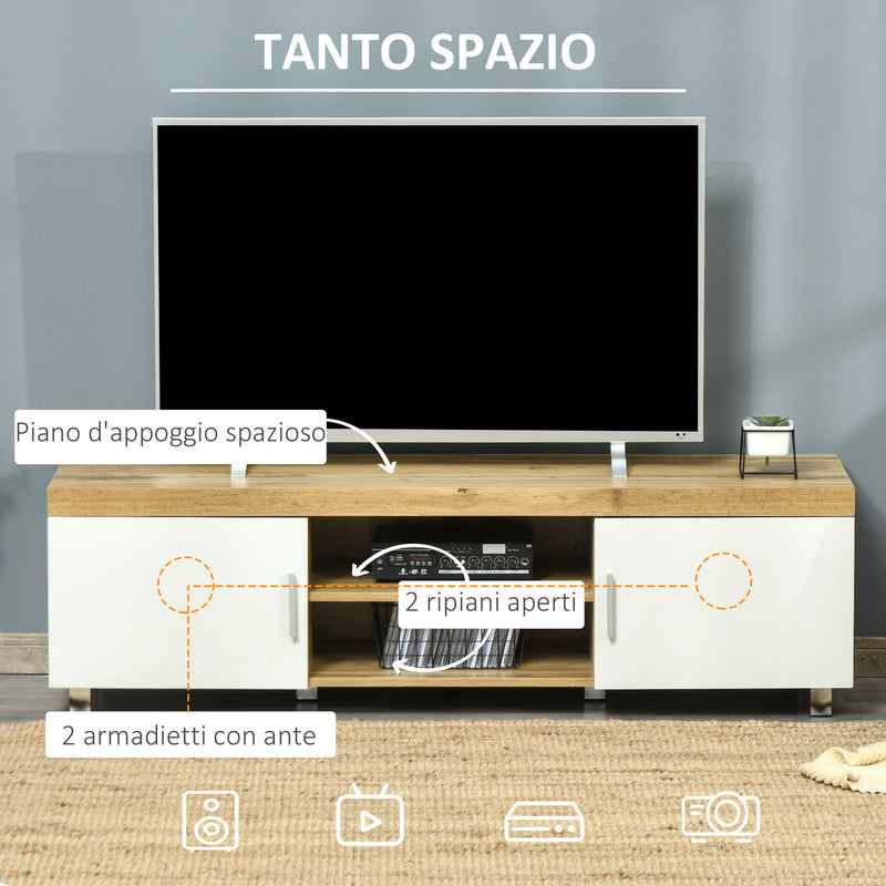 Mobile TV 140x40x41,5 cm per TV fino a 63 Quercia e Bianco-4