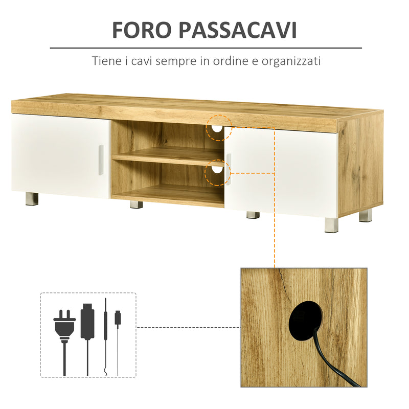 Mobile TV 140x40x41,5 cm per TV fino a 63 Quercia e Bianco-5