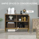 Mobile 2 Ante 99x39x75,5 cm con Decori Dorati Gambe in Acciaio-4