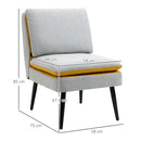 Poltroncina Imbottita 58x75x85 cm in Tessuto Grigio e Giallo-3