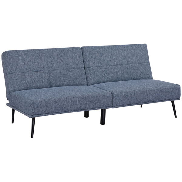 Einzelschlafsofa 180 x 80 x 81 cm in hellblauem und schwarzem Stoff in Leinenoptik prezzo