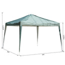 Gazebo da Giardino 3x3m in Acciaio Pieghevole Tessuto Oxford Verde -3