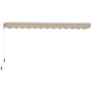 Tenda da Sole Avvolgibile a Parete 3.95x2.5m in Poliestere Beige -3