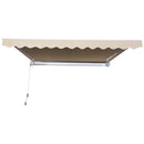 Tenda da Sole Avvolgibile a Parete 3.95x2.5m in Poliestere Beige -4