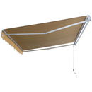 Tenda da Sole Avvolgibile a Parete 3.95x2.5m in Poliestere Beige -6