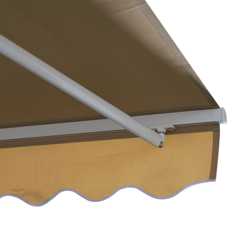 Tenda da Sole Avvolgibile a Parete 3.95x2.5m in Poliestere Beige -8