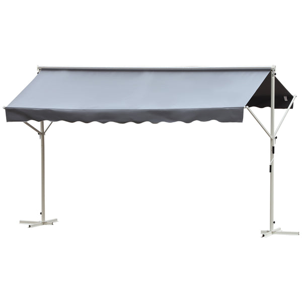 Freistehende Markise 2,95 x 2,94 cm aus Metall und grauem Polyester sconto