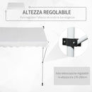 Tenda da Sole a Muro 200x150 cm con Pali di Supporto Bianco-4