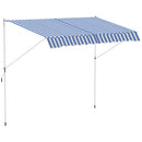 Tenda da Sole a Muro 300x150 cm in Metallo e Poliestere Blu e Bianco-1