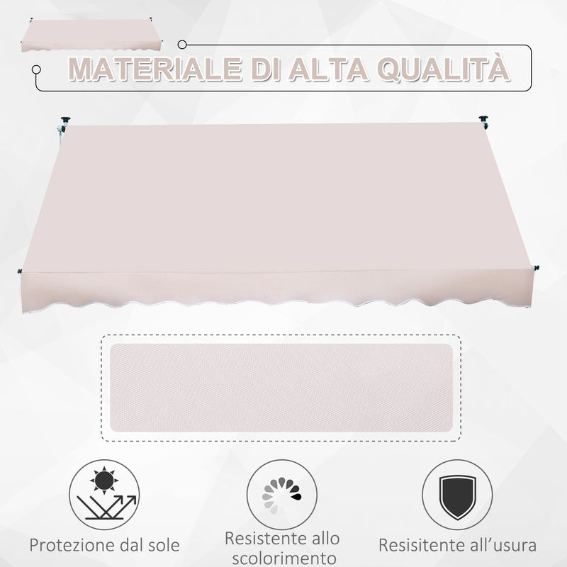 Tenda da Sole Avvolgibile 3x1.5m Autoportante Beige -4