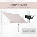 Tenda da Sole Avvolgibile 3x1.5m Autoportante Beige -7