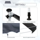 Tenda da Sole a Muro 300x150 cm in Metallo e Poliestere Grigio-4