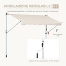 Tenda da Sole Avvolgibile 4x1,2m Autoportante Bianca-6