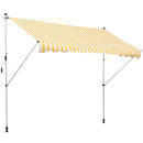 Tenda da Sole a Muro con Pali di Supporto 3x1.5m Bianco e Giallo -1