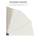 Tenda Parasole Frangivista Richiudibile 140x10x140 cm in Alluminio e Poliestere Crema-5