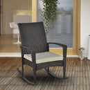 Sedia a Dondolo con Braccioli 66x88x98 cm in Rattan Marrone-2