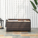 Baule Cassapanca da Esterno in Rattan Sintetico 102x51x51 cm Marrone -5