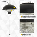 Stufa da Esterno Lampada Riscaldante Elettrica a Sospensione Led 1500W -4