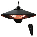 Stufa Alogena a Sospensione Ø43x25 cm 2000W con Luce LED e Telecomando Nera-1