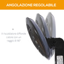 Lampada Riscaldante a Parete Radiatore per Esterni 2000W in Alluminio Nero -6