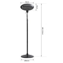 Lampada Riscaldante Radiatore per Esterni 2000W Nero 180-210 cm -5