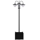 Lampione a Led da Esterno 3 Lampade 60x55x189 cm a Pannelli Solari  Nero-1