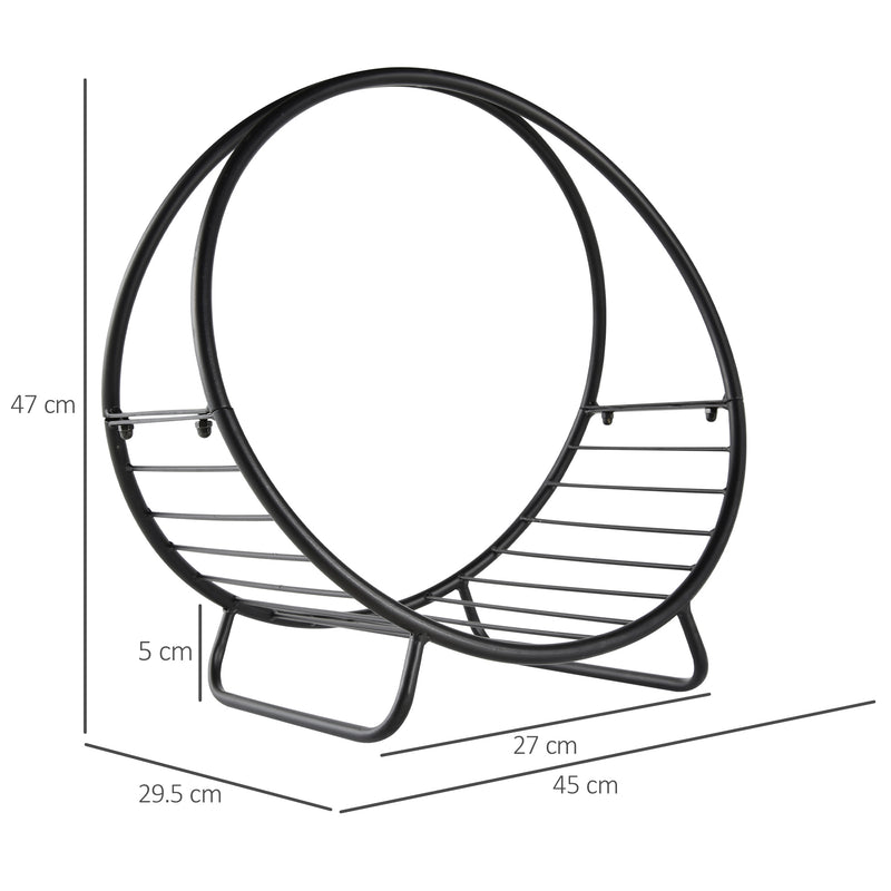 Portalegna per Camino 45x29,5x47 cm in Ferro Battuto  Nero-3