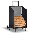 Carrello Portalegna 51,5x45,5x91,5 cm con Ruote in Ferro  Nero-1