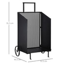 Carrello Portalegna 51,5x45,5x91,5 cm con Ruote in Ferro  Nero-3