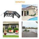 Berbecue a Legna 76x76x47 cm in Metallo Nero-7