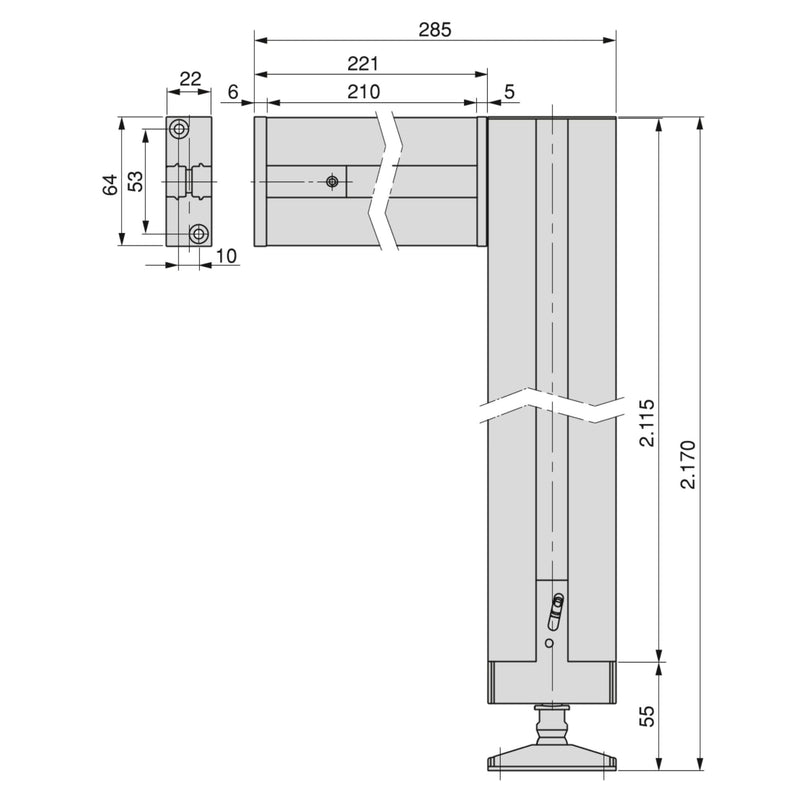 Kit Struttura Modulare Raccordi e 2 Profili a Pavimento e Parete in Alluminio Emuca Zero Nero-2