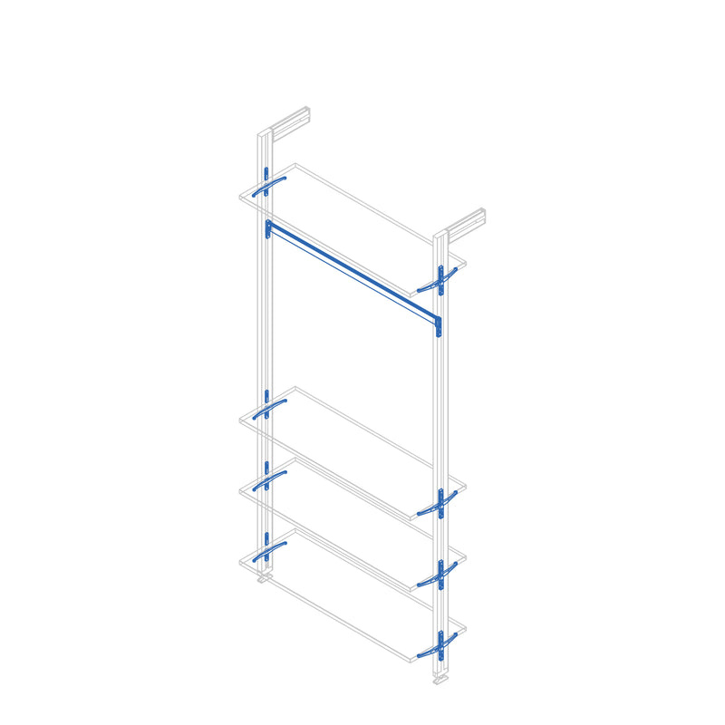 Kit Supporti per Mensole e Appendiabiti in Legno e Alluminio Emuca Zero Nero-3