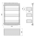 Carrello Estraibile per Moduli Inferiori Cucina da 400 a 480 mm in Acciaio Emuca Brillo Cromato-2