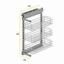 Carrello Estraibile per Moduli Inferiori Cucina da 400 a 480 mm in Acciaio Emuca Brillo Cromato-3