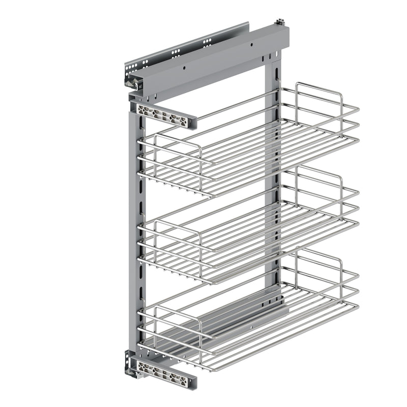 Carrello Estraibile per Moduli Inferiori Cucina da 400 a 480 mm in Acciaio Emuca Brillo Cromato-1