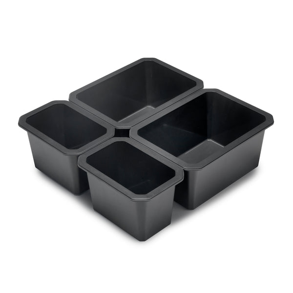 Contenitori Organizer Cassetti da Bagno 4 Cubi in Tecnoplastica Emuca Tidy Grigio Antracite online